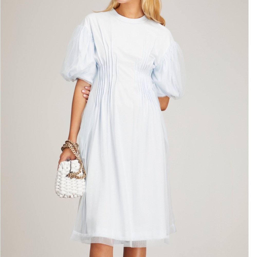 Simone Rocha Light Blue Puff Sleeve Dress